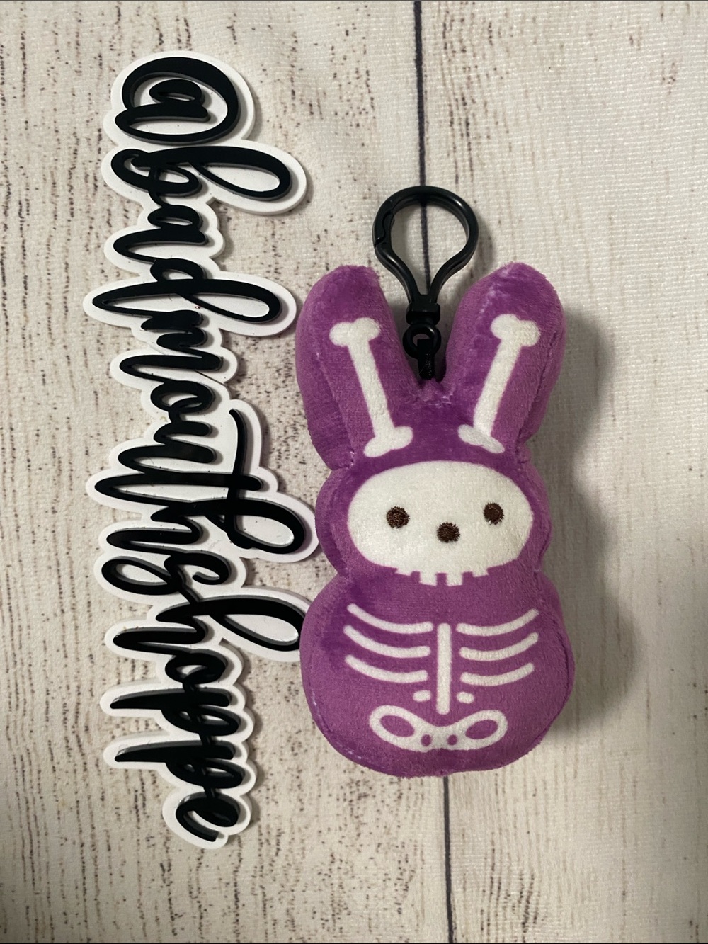 Peeps Halloween Purple Skeleton Plush Bag Charm